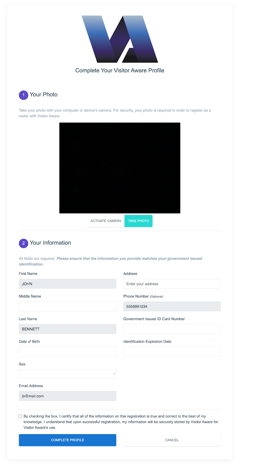 Manage Profile Completion Requests