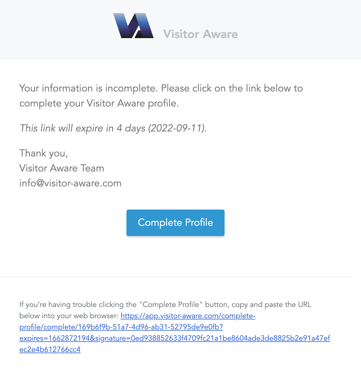 Manage Profile Completion Requests