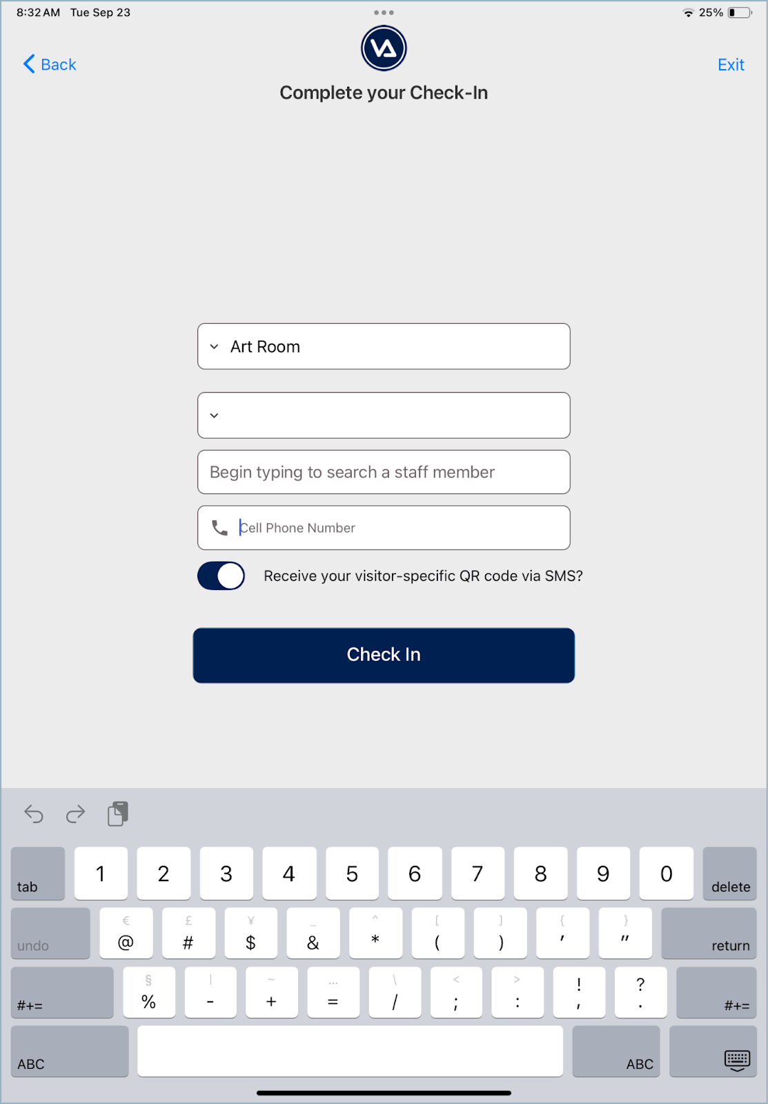 Check in as a Volunteer Using the Kiosk Application