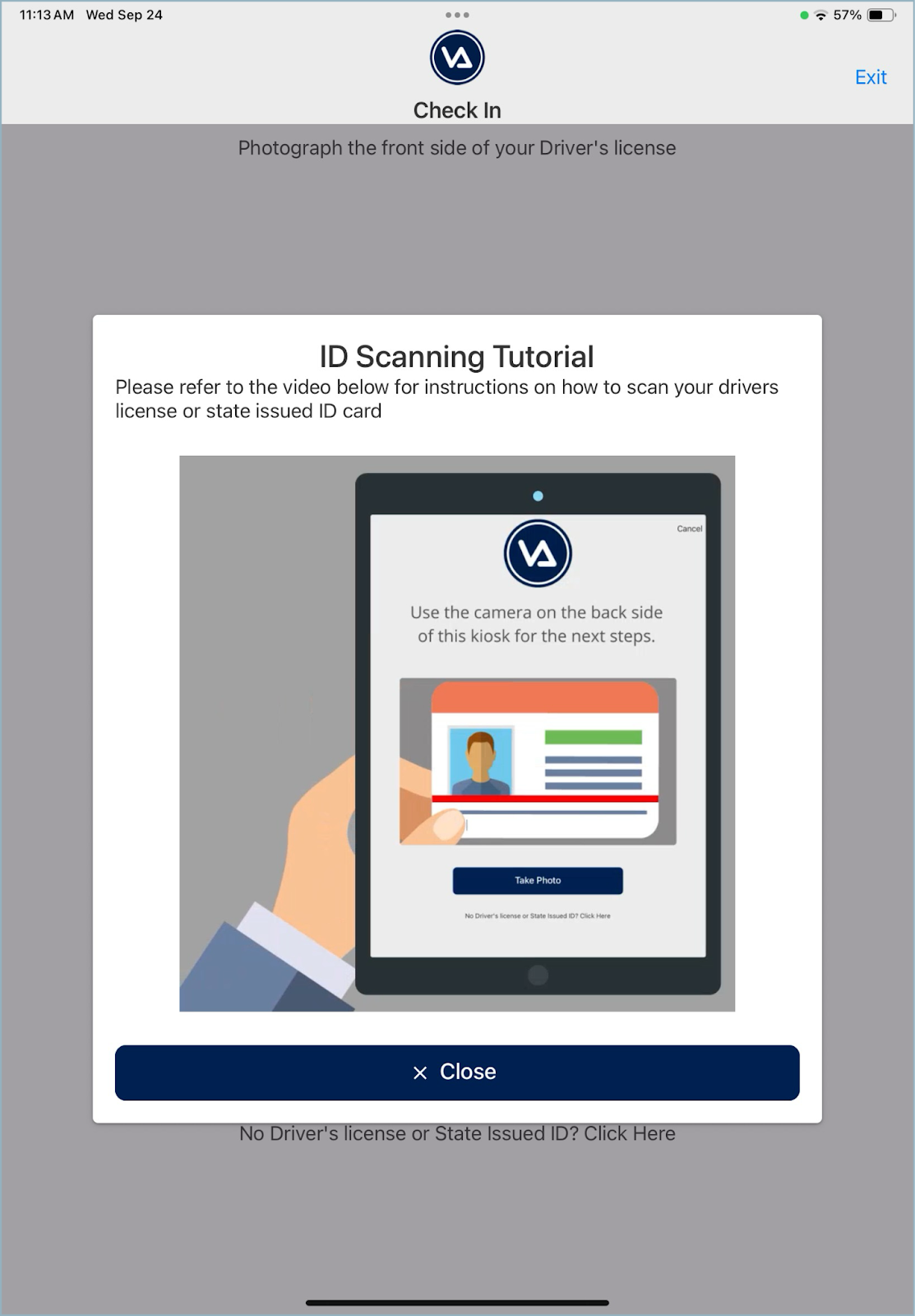 Check in as a Volunteer Using the Kiosk Application